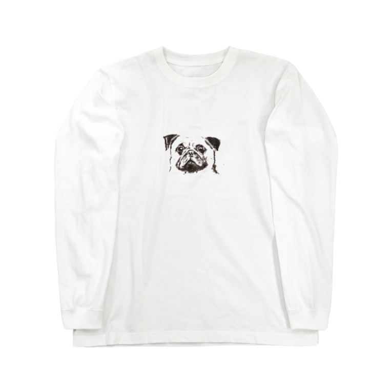 パグ犬 Simple Momomoko のロングスリーブtシャツ通販 Suzuri スズリ