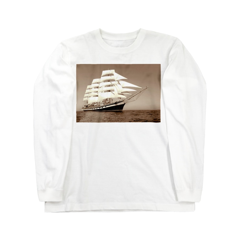 帆船セピア 宝を求めて大冒険 星野敬児 つぼぼ Dashlion のロングスリーブtシャツ通販 Suzuri スズリ