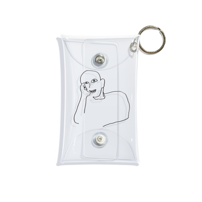 頬杖をつく男の断片 Mini Clear Multipurpose Case By わやたに Wayatani Suzuri 頬杖をつく男の断片 Mini Clear Multipurpose Case By わやたに Wayatani Suzuri