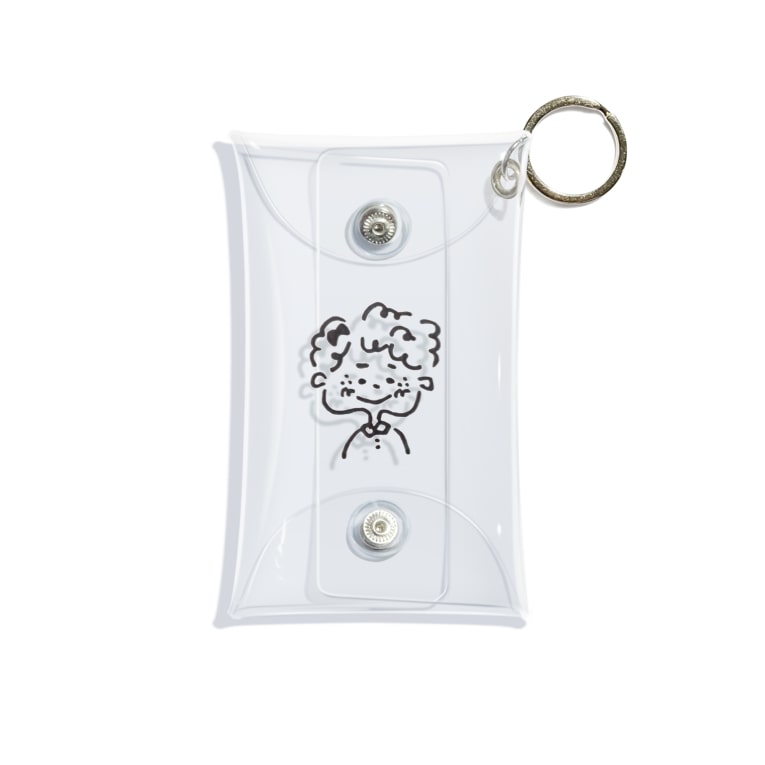 クルクルヘアー君 Mini Clear Multipurpose Case By Subkalt Suzuri