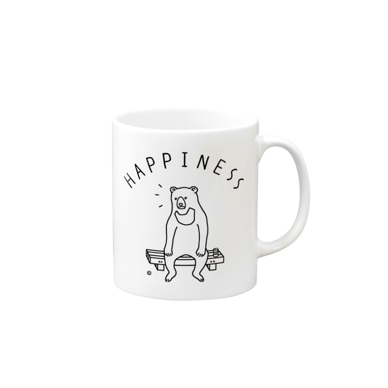 ハピネス Happiness 小さな幸せ クマ 動物イラストカレッジロゴ Aliviostaのマグカップ通販 Suzuri スズリ ハピネス Happiness 小さな幸せ クマ 動物イラストカレッジロゴ Aliviostaのマグカップ通販 Suzuri スズリ