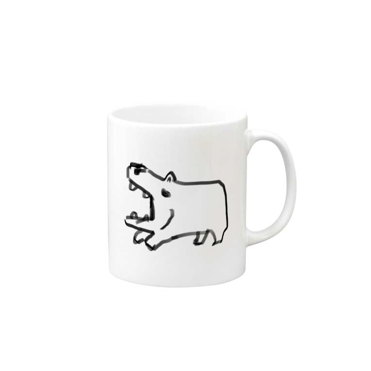 カバ Mugs By 見ないで書く絵 Hagiyaki Suzuri カバ Mugs By 見ないで書く絵 Hagiyaki Suzuri