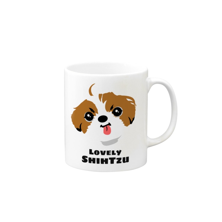 舌ぺろシーズー犬マグカップ 2 ぽんず店長のlovelyシーズー犬グッズ Shihtzuponz のマグカップ通販 Suzuri スズリ