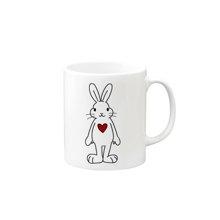 熱いハートを宿したうさぎちゃん Mugs By Mock N Roll Mogumogu Mock Suzuri
