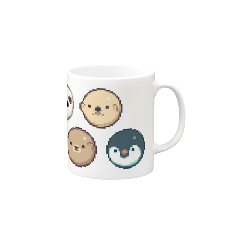 丸い動物たちのドット絵 Mugs By えざきしい Ezaki C Suzuri