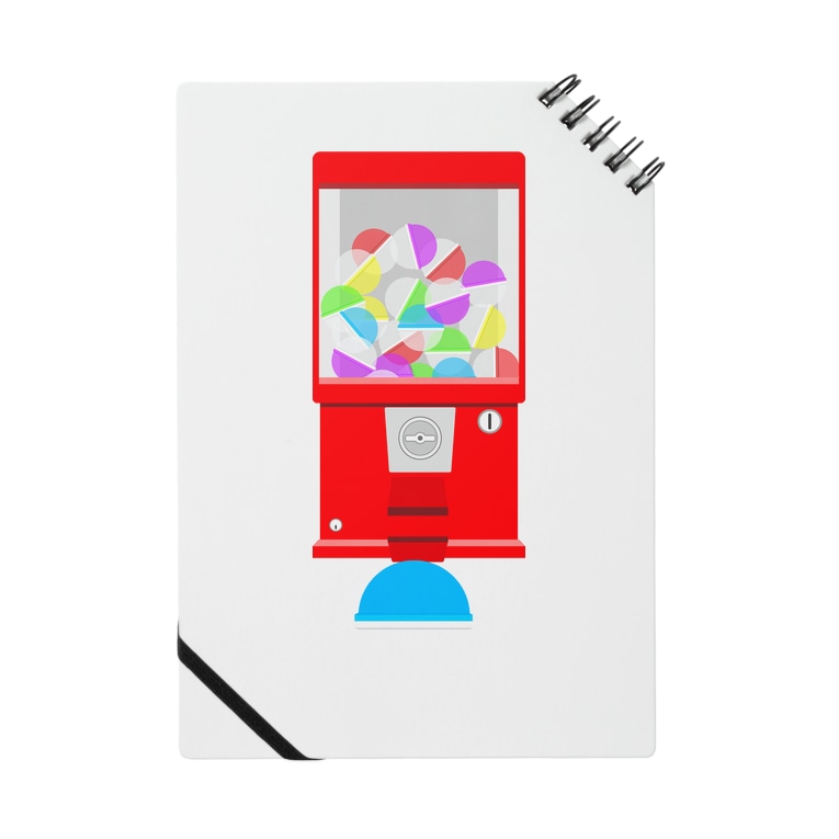 ガチャガチャマシーンのイラスト 赤 カプセル付き Illust Designs Labのノート通販 Suzuri スズリ