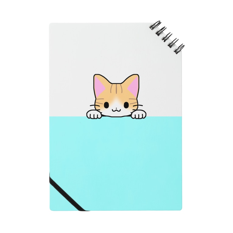 ひょっこり茶白猫 水色 かわいいもののおみせ いそぎんちゃく Isoginchaku2go のノート通販 Suzuri スズリ