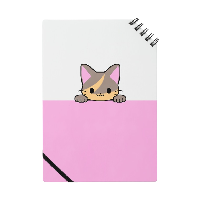 ひょっこりサビ猫 ピンク かわいいもののおみせ いそぎんちゃく Isoginchaku2go のノート通販 Suzuri スズリ