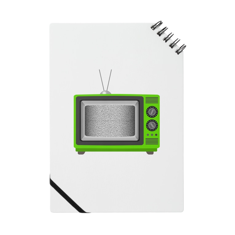 レトロでリアルな可愛い緑色のテレビのイラスト 砂嵐ノイズの画面 Notebook By Illust Designs Lab Suzuri
