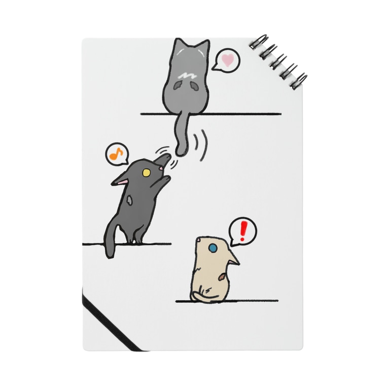猫イラストシリーズ作品 ほっこりする3匹 Notebook By Kot Kot1030 Suzuri