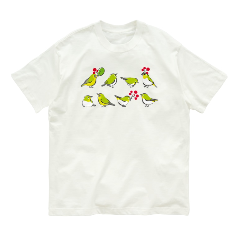 メジロとメグロたち 野鳥たち サカモトリエ イラストレーター Riesakamoto のオーガニックコットンtシャツ通販 Suzuri スズリ