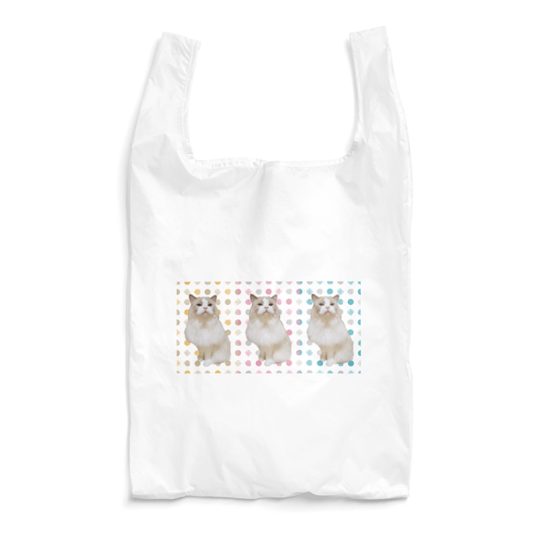 ひとり猫カフェにあにゃあ しらたきくんのおすまし顔 Reusable Bag By 猫カフェにあにゃあグッズショップ Catcafenearnya Suzuri