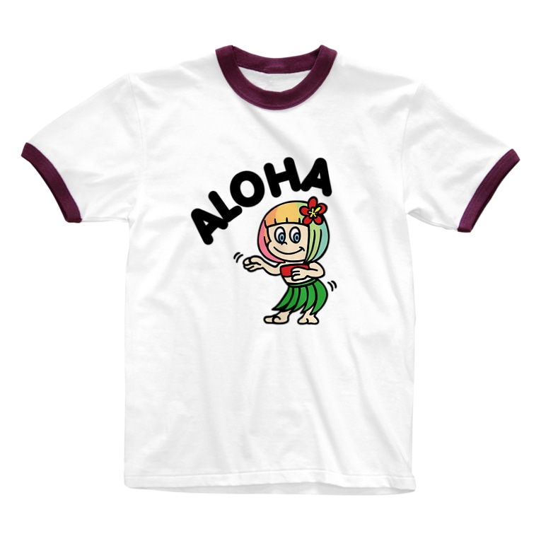 フラアロハ ハワイを愛するあなたへ ハワイが大好きな女の子 Henoheno Mappy Henohenomappy のリンガーtシャツ通販 Suzuri スズリ