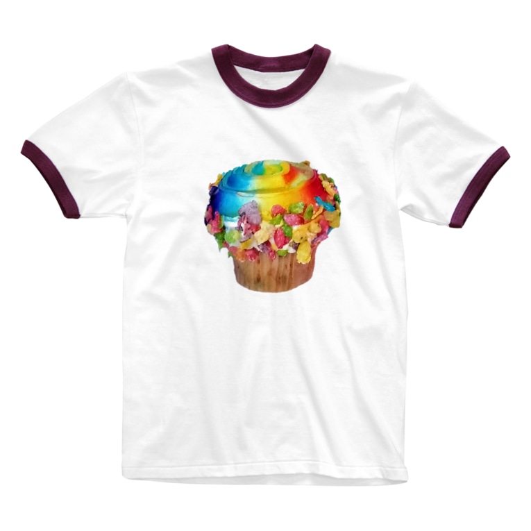レインボーカップケーキ Ringer T Shirts By White Lemonade Whitelemonade Suzuri レインボーカップケーキ Ringer T Shirts By White Lemonade Whitelemonade Suzuri