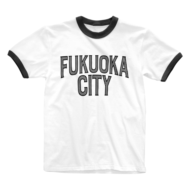 福岡シティtシャツ クラシックストライプ 福岡tシャツ通販サイト Fukuokacity のリンガーtシャツ通販 Suzuri スズリ