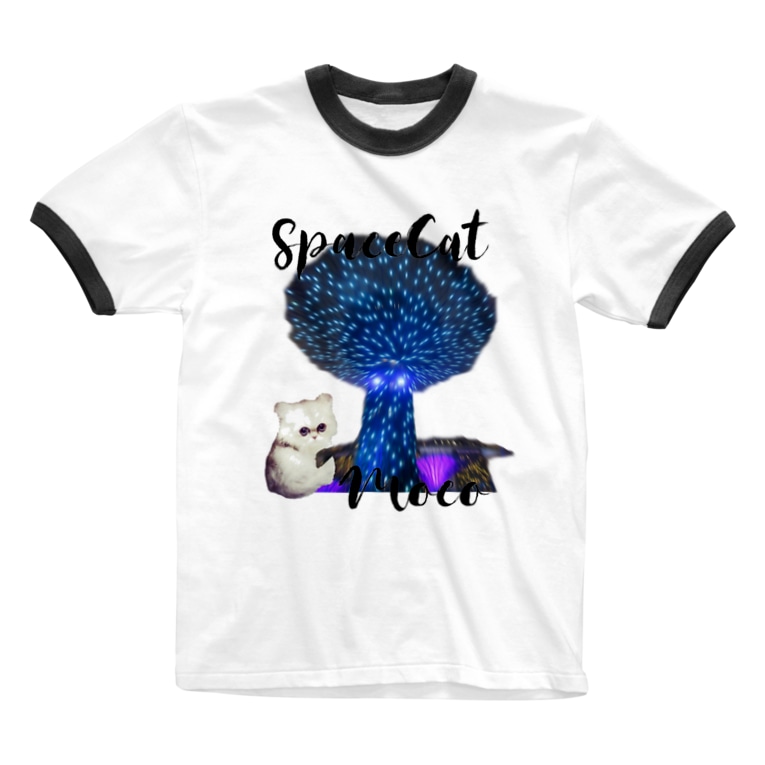 宇宙猫モコ 岩津猫屋敷 Chibimuck のリンガーtシャツ通販 Suzuri スズリ