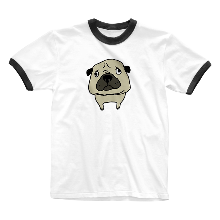 困り顔のパグさん Studio Donchamのリンガーtシャツ通販 Suzuri スズリ 困り顔のパグさん Studio Donchamのリンガーtシャツ通販 Suzuri スズリ