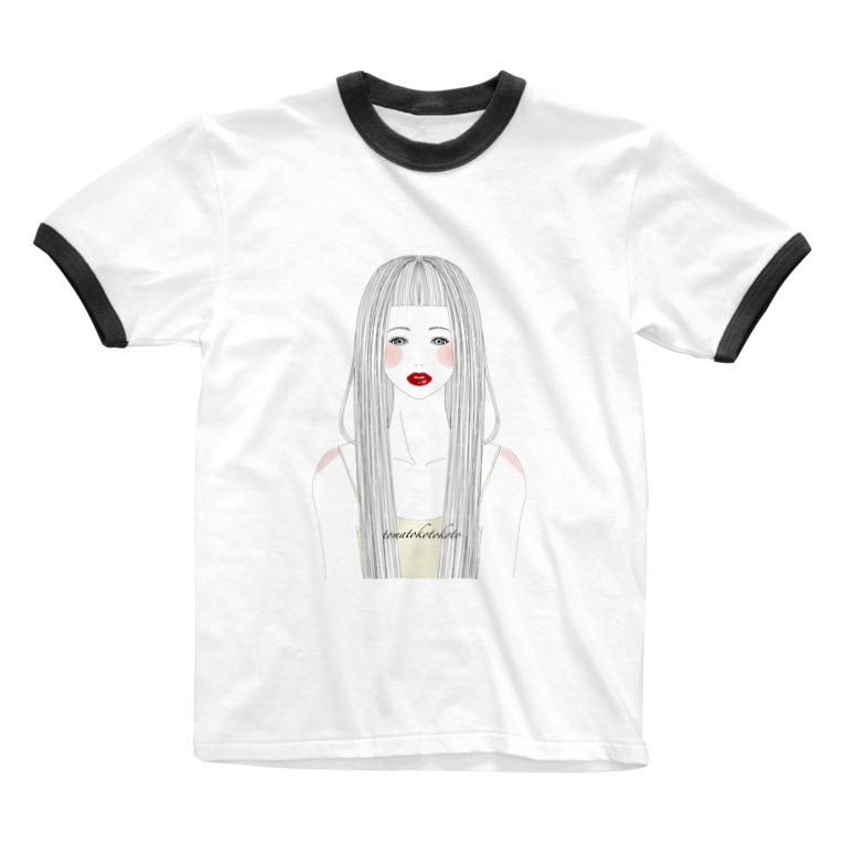 ロングヘアの女の子 トマトコ イラスト Tomatokotokoto のリンガーtシャツ通販 Suzuri スズリ