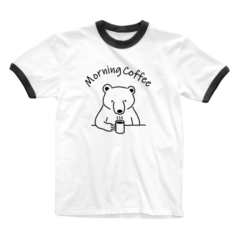 モーニングコーヒー クマ 熊 動物イラスト Aliviostaのリンガーtシャツ通販 Suzuri スズリ