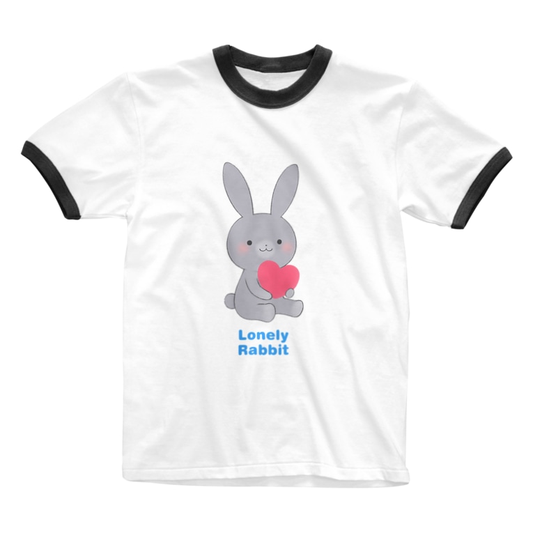 グレーうさぎ おがわゆきこ Yukioga I のリンガーtシャツ通販 Suzuri スズリ