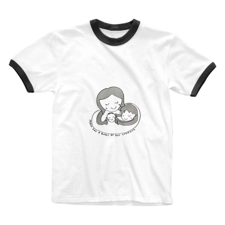 お母さんのお腹に赤ちゃんがいます Hipoapoのリンガーtシャツ通販 Suzuri スズリ