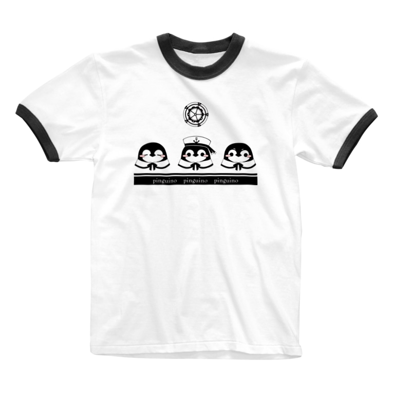 ぺんさん ほっぺピンク Ringer T Shirts By Storia Kuro Wan00 Suzuri
