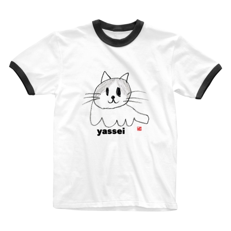 八生猫クレヨンイラストs わらしな山猫堂 Solynx のリンガーtシャツ通販 Suzuri スズリ