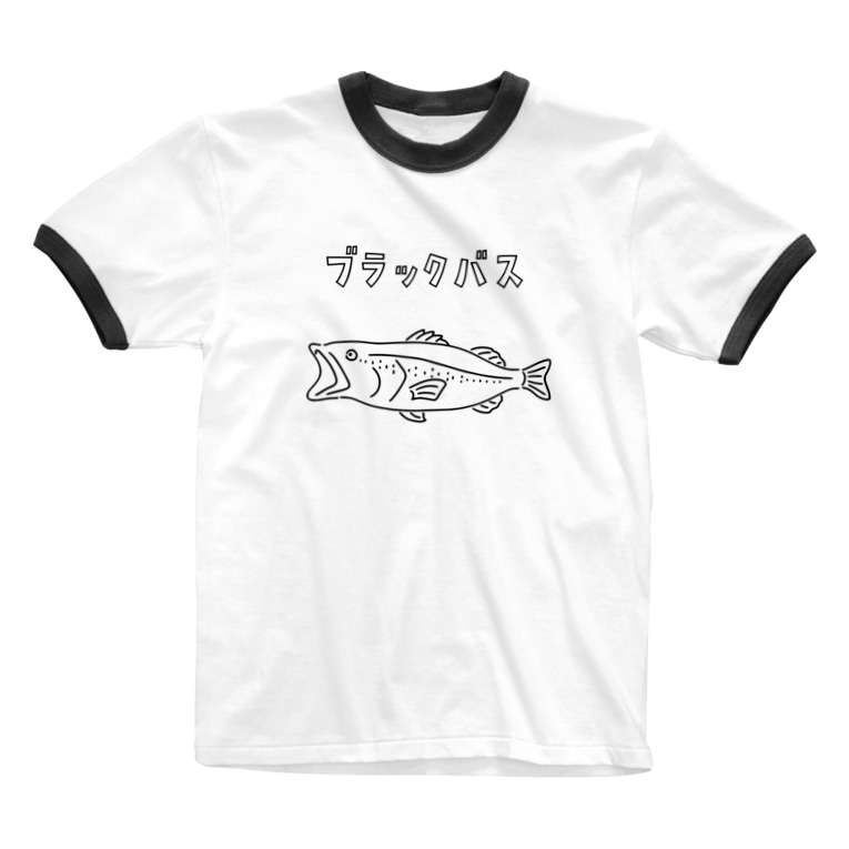 ブラックバス ゆるい魚イラスト 釣り Aliviostaのリンガーtシャツ通販 Suzuri スズリ