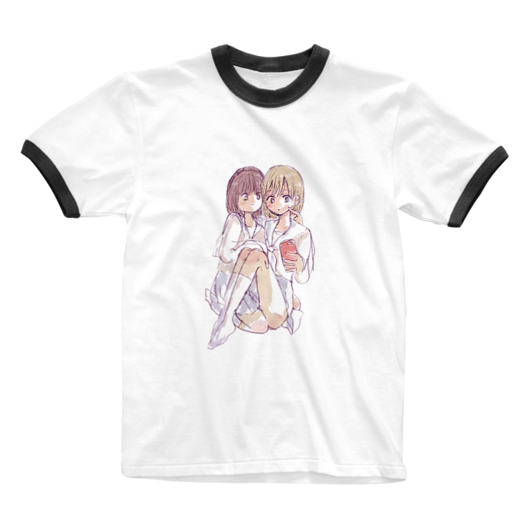 仲良しセルフィ の女の子 Urimushi 064のリンガーtシャツ通販 Suzuri スズリ