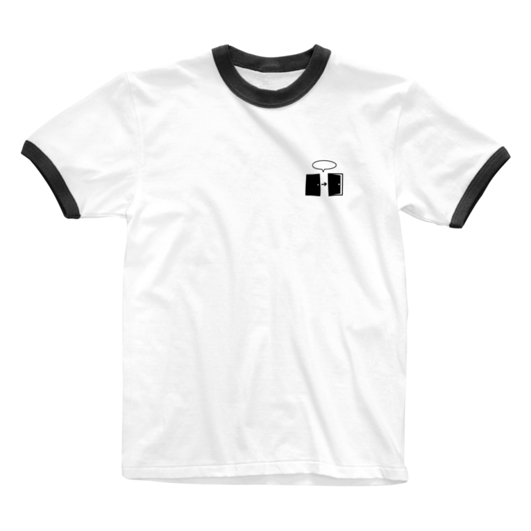 オープンザドア 黒イラスト小 謎と宇宙好きの店 Yu Nazo のリンガーtシャツ通販 Suzuri スズリ オープンザドア 黒イラスト小 謎と宇宙好きの店 Yu Nazo のリンガーtシャツ通販 Suzuri スズリ