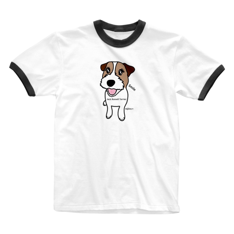 スマイル かわいいジャックラッセルテリア犬 虹色plus Nijiiroplus のリンガーtシャツ通販 Suzuri スズリ