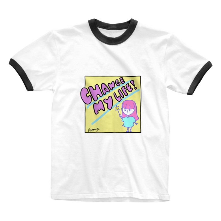 Change My Life いみちゃんｼｮｯﾌﾟ Imi Ap のリンガーtシャツ通販 Suzuri スズリ