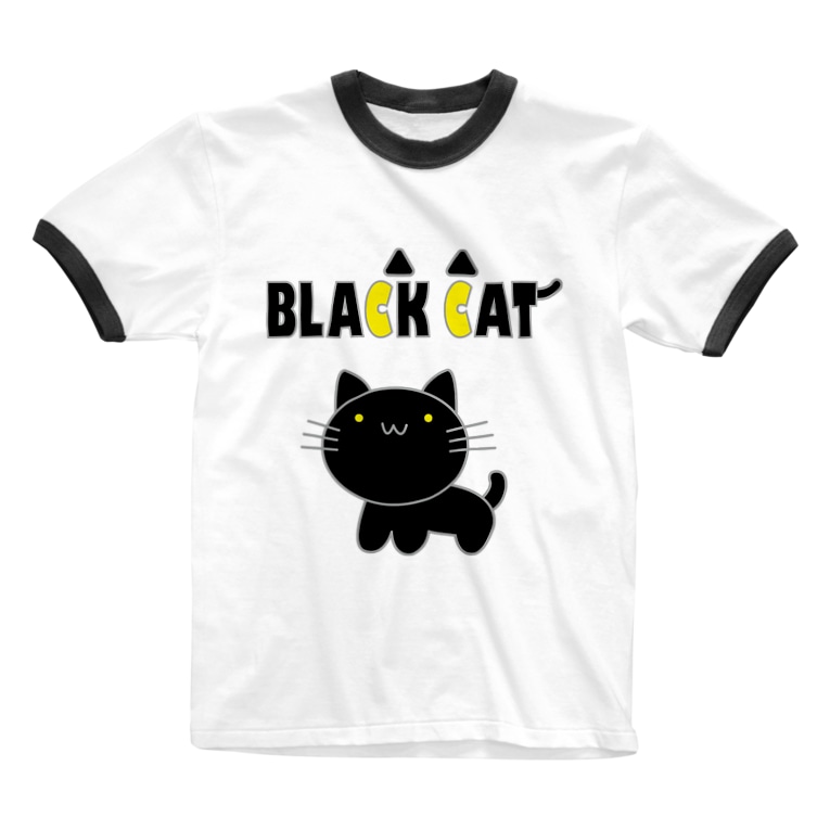 黒猫クロちゃんの冒険 Youtube 毎日投稿 アニメ ボールヘッズ 公式ダサtショップ G Factory のリンガーtシャツ通販 Suzuri スズリ