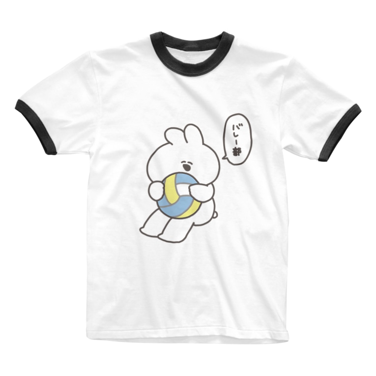 バレー部うさちゃん ナポリのsuzuri Napoli のリンガーtシャツ通販 Suzuri スズリ