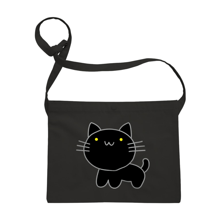 黒猫 Black Cat クロネコ グッズ Youtube 68万再生突破 アニメ ボールヘッズ 公式ダサtショップ G Factory のサコッシュ通販 Suzuri スズリ