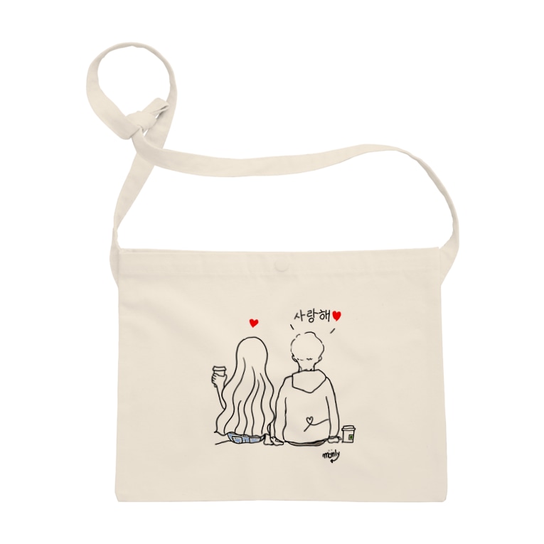 カップルシンプルイラスト M Only Kaew0301 のサコッシュ通販 Suzuri スズリ