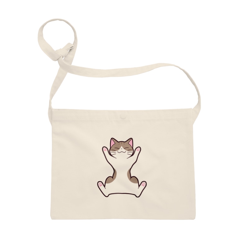 へそ天ねこ キジ白 かわいいもののおみせ いそぎんちゃく Isoginchaku2go のサコッシュ通販 Suzuri スズリ へそ天ねこ キジ白 かわいいもののおみせ いそぎんちゃく Isoginchaku2go のサコッシュ通販 Suzuri スズリ