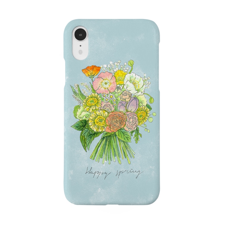 Happyspring花束 ブルー ふくしましおりの虫と植物コレクション Shiorifukushima のスマホケース Iphoneケース 通販 Suzuri スズリ