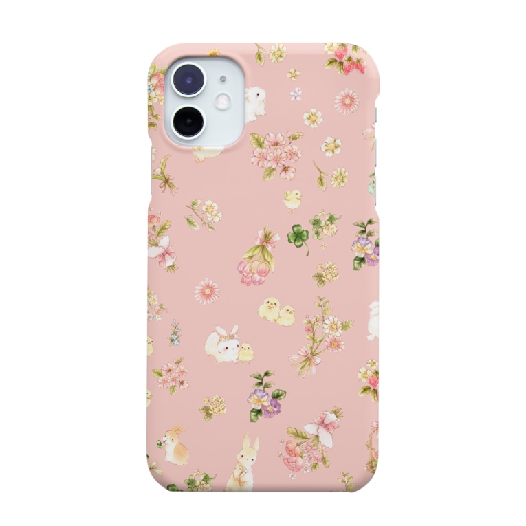 うさぴよと花柄 ことりはな 原稿 Flowerribon のスマホケース Iphoneケース 通販 Suzuri スズリ