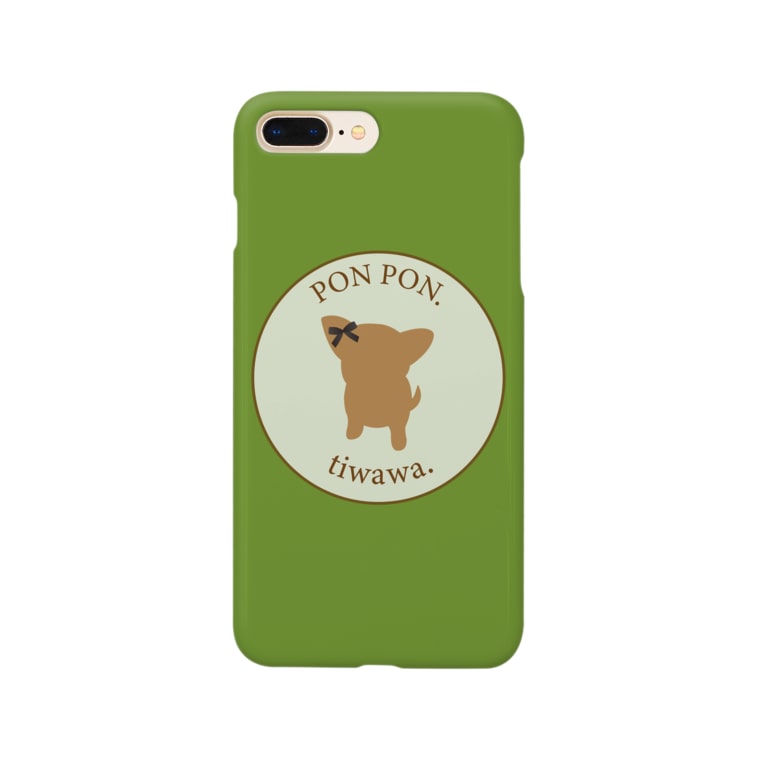 チワワ Ponpon 人気かわいい いぬ犬グッズ 宇治抹茶グリーンカラーちわわ Smartphone Cases Iphone By コロ Colom 犬いぬdogリボングッズ Pon Pon Dog Suzuri