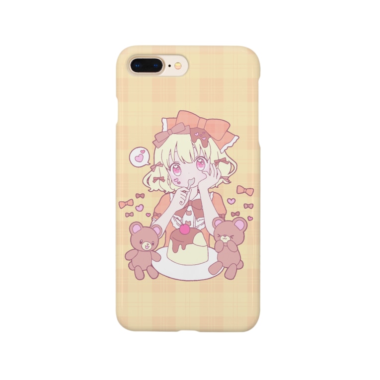 プリン大好きちゃんとクマさん かわいいもののおみせ いそぎんちゃく Isoginchaku2go のスマホケース Iphoneケース 通販 Suzuri スズリ