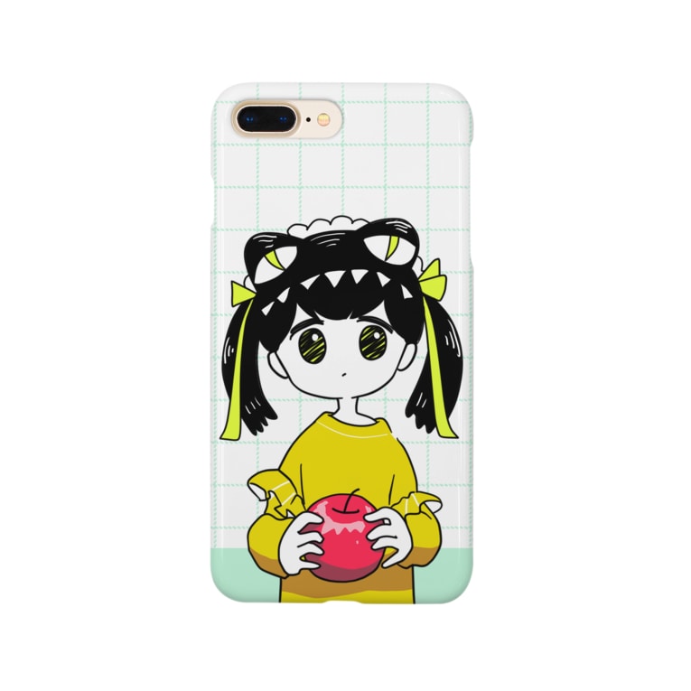 リンゴを持った女の子 えもこ Emoco Ch Emoco Art のスマホケース Iphoneケース 通販 Suzuri スズリ