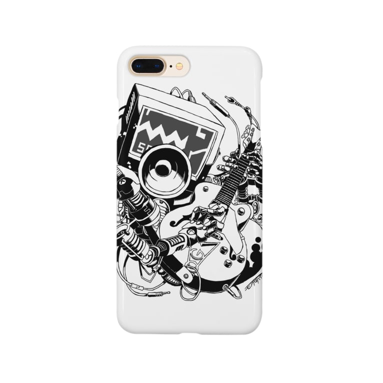 Rockoloid Saulus Type Guiter 白黒灰脂オリジナルイラストグッズshop 熊猫動物園 Monochro Haiji のスマホケース Iphoneケース 通販 Suzuri スズリ