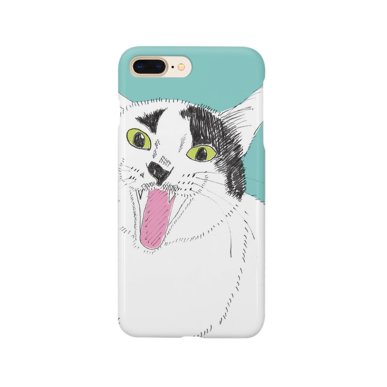 てんベロ出し みーこ てん 猫 白黒猫 イラスト 保護猫 はにゃ cat のスマホケース Iphoneケース 通販 Suzuri スズリ