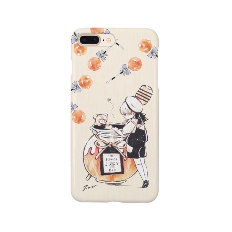 かわいい男の子とくまさんと蜂蜜キャンディーのイラストスマホカバー Smartphone Cases Iphone By 遠北ほのかのお店 Honokatookita Suzuri