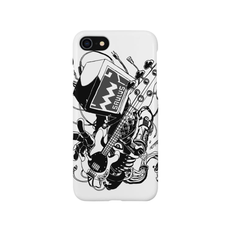 Rockoloid Saulus Type Bass 白黒灰脂オリジナルイラストグッズshop 熊猫動物園 Monochro Haiji のスマホケース Iphoneケース 通販 Suzuri スズリ