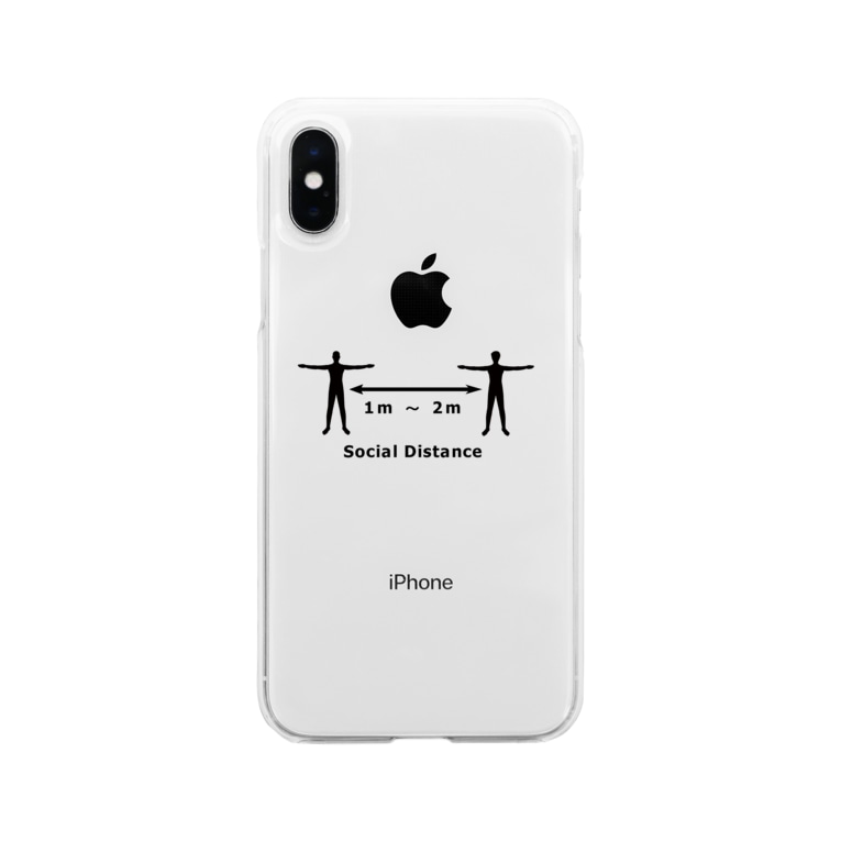 人イラスト458 ソーシャルディスタンス 黒 はずれ馬券屋 80momo のソフトクリアスマホケース Iphoneケース 通販 Suzuri スズリ