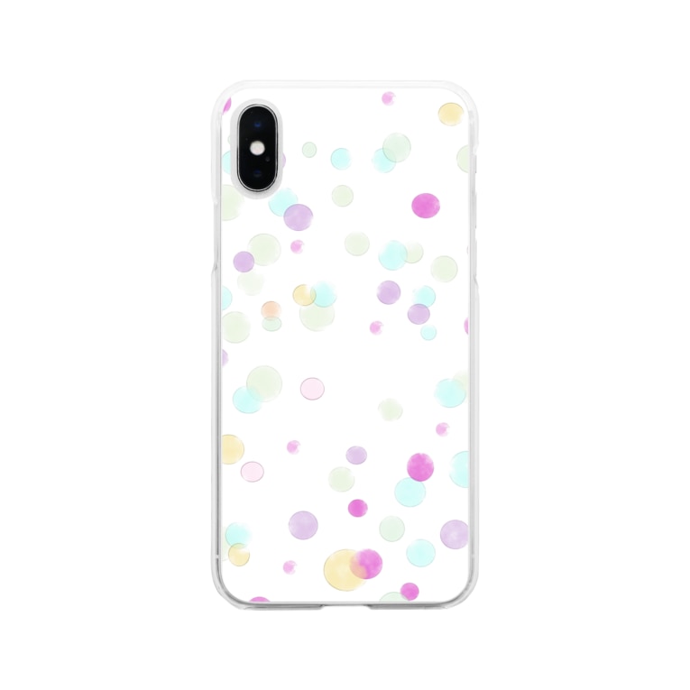 水彩水玉スマホケース ホワイト もらりんどうshop Karinkarin00 のソフトクリアスマホケース Iphoneケース 通販 Suzuri スズリ