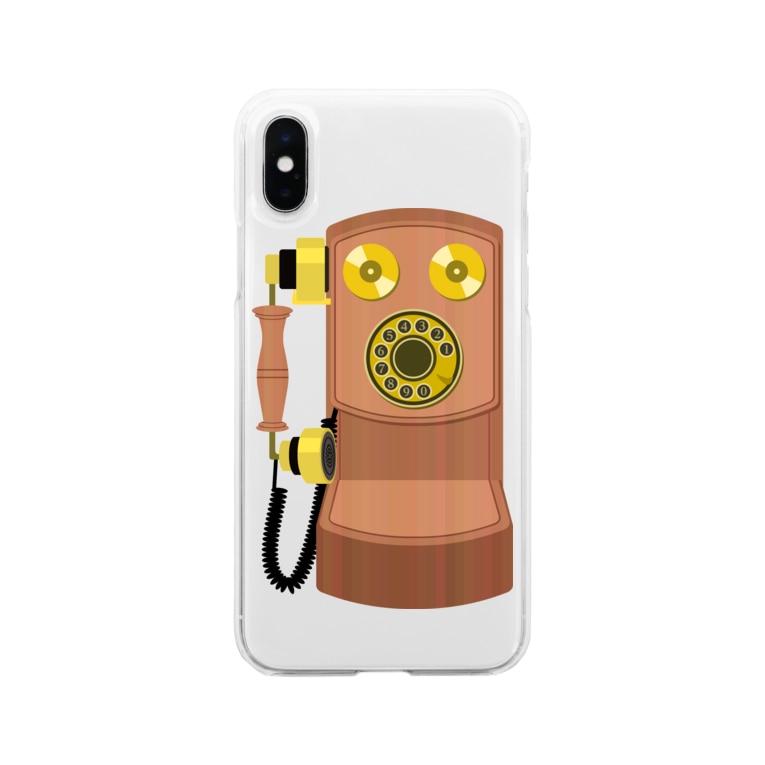 レトロな壁掛け電話 デルビル磁石式電話機 のイラスト Illust Designs Labのソフトクリアスマホケース Iphoneケース 通販 Suzuri スズリ