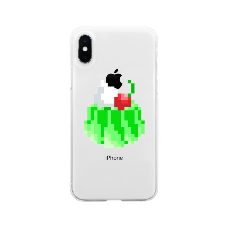 レトロなメロンゼリー ドット絵 作業着の駄菓子屋 Sagyougi123 のソフトクリアスマホケース Iphoneケース 通販 Suzuri スズリ